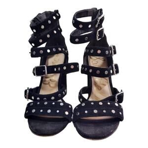 Sam Edelman Womens York Studded Suede Ankle Strap Sandals Heels‎ Shoes Size 9
